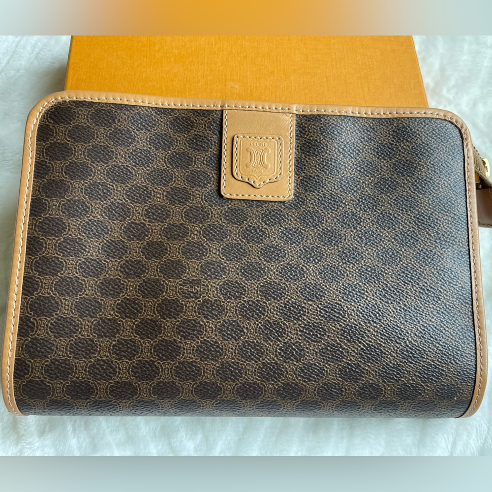 Celine Brown and Tan Clutch